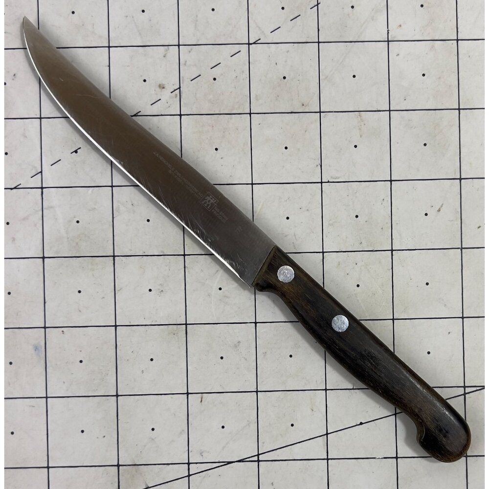 J.A. Henckels Kitchen Slicing Knife 777 Rosewood Handle Solingen Germany VG+